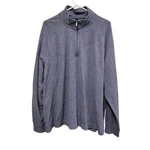 L.L.Bean 1/4 Zip Gray Mock Neck Pullover Minimalist Neutral Men's Size XXL